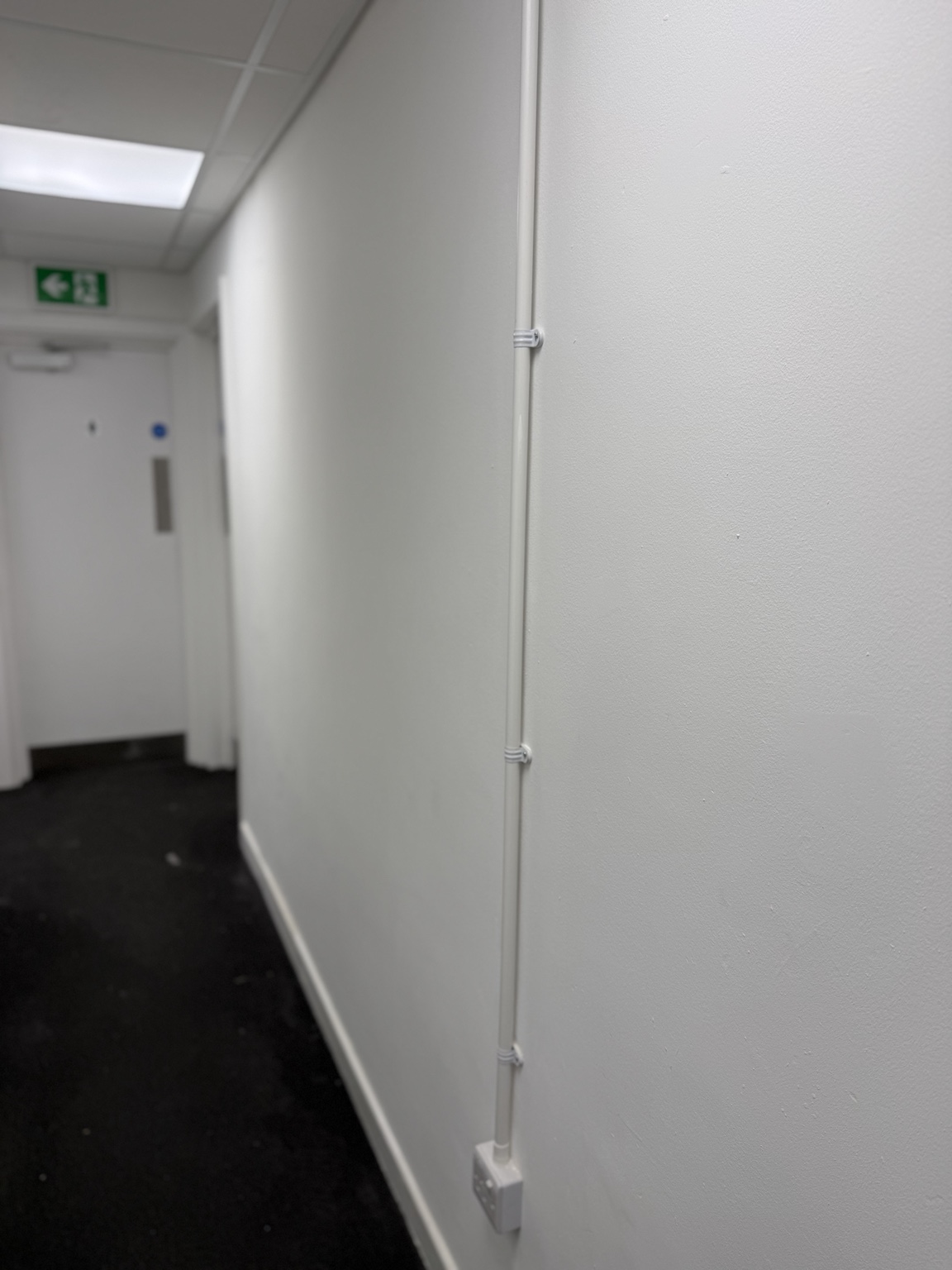 Neatly installed surface conduit and electrical accessories